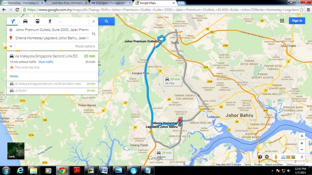 Maps direction jpo to homestay lego