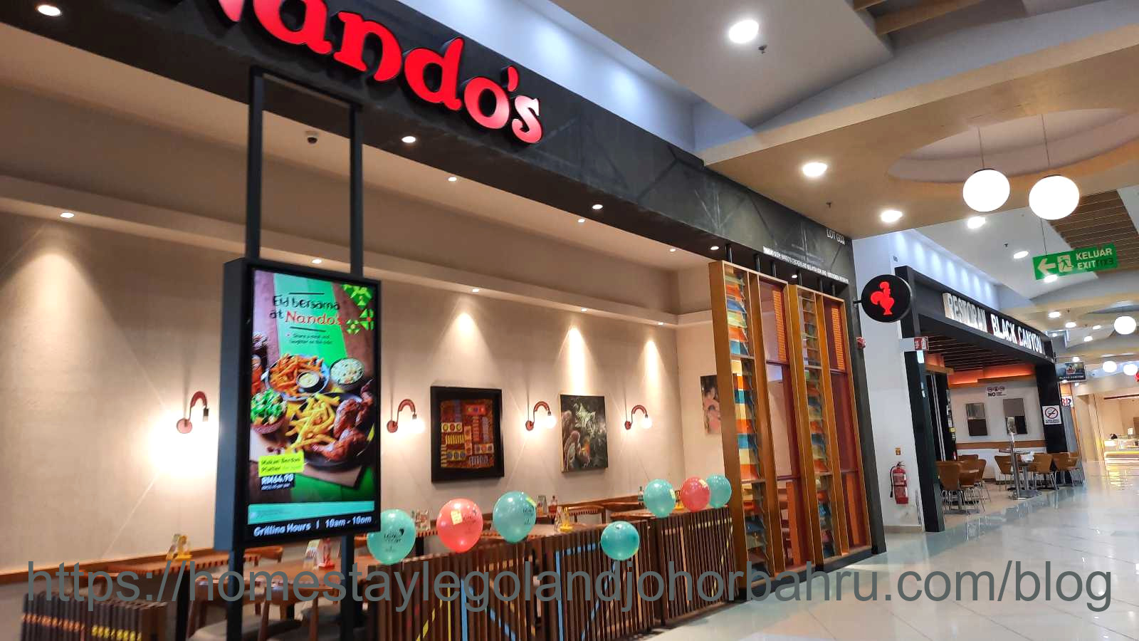 Restoran di Food Street, Aeon Mall- Nandos